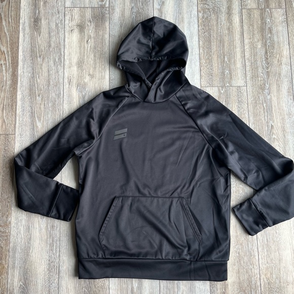 Men’s Hurley Size Large Hoodie Black Logo Dri Fit Solid Sweatshirt Active - Picture 1 of 6